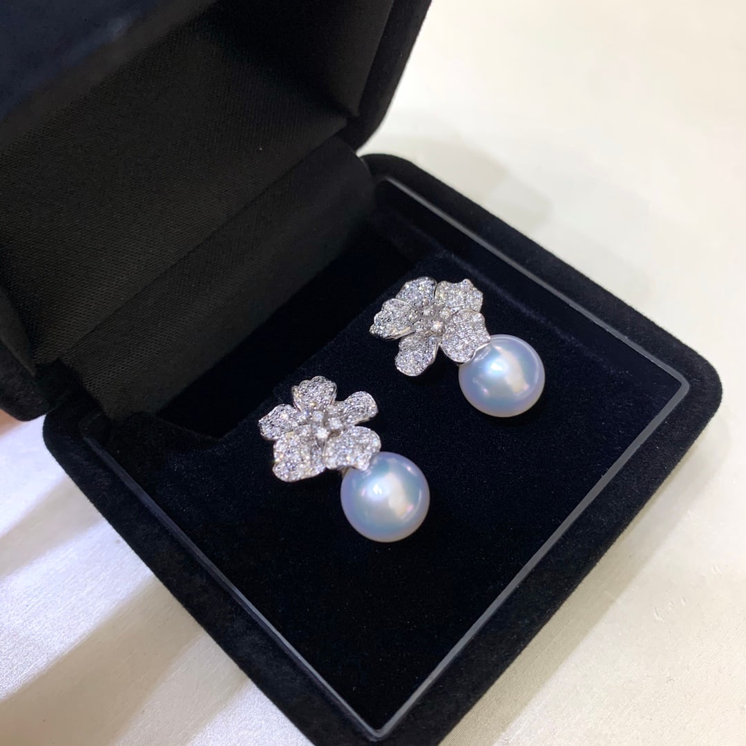 925 Silver Natural White Pearl Earrings - 3