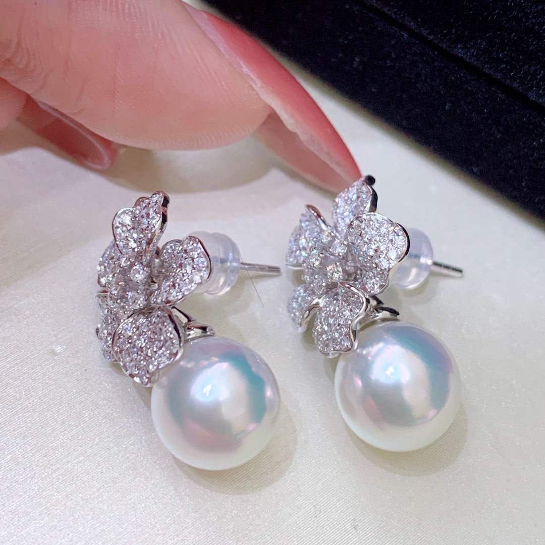 925 Silver Natural White Pearl Earrings - 4