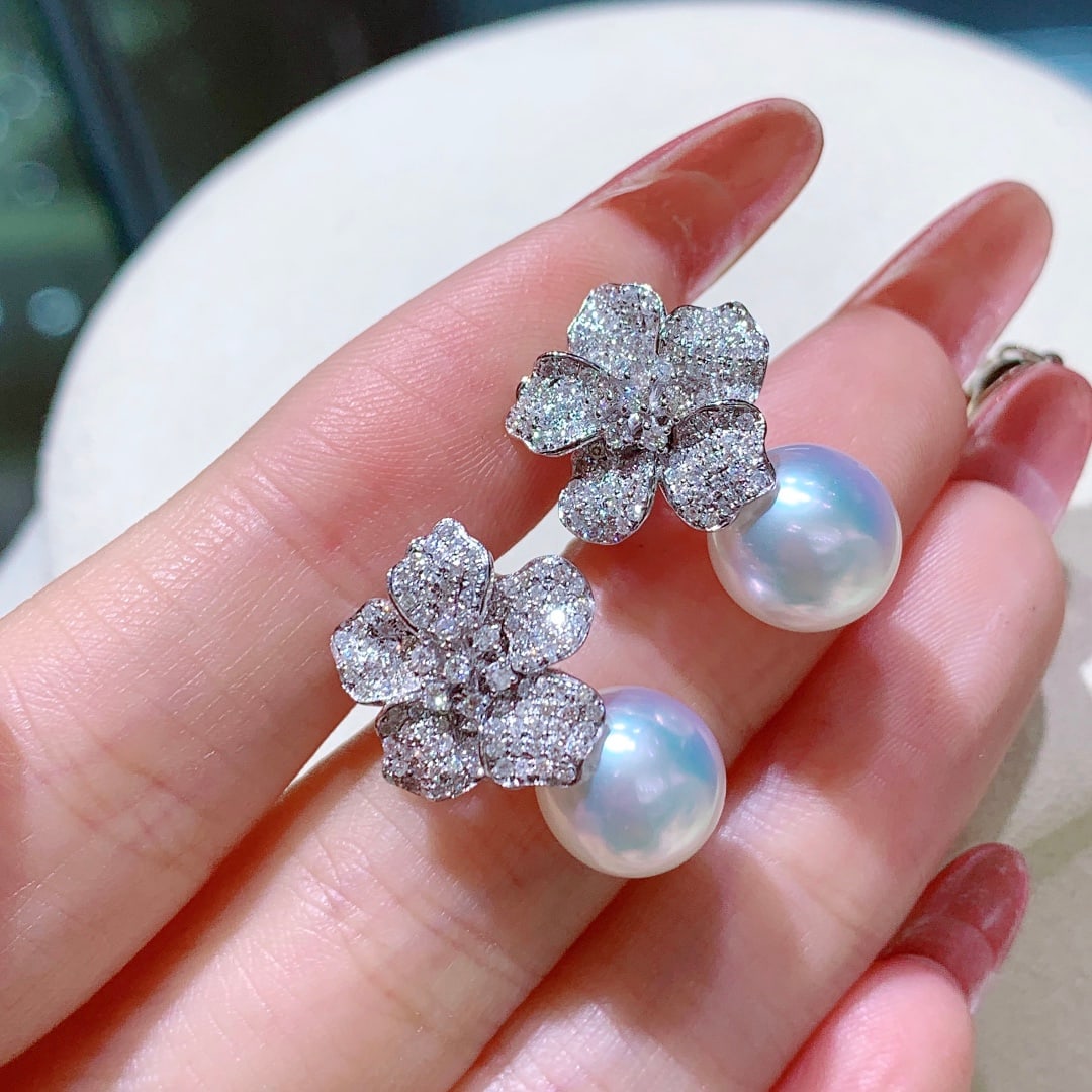 925 Silver Natural White Pearl Earrings - 6