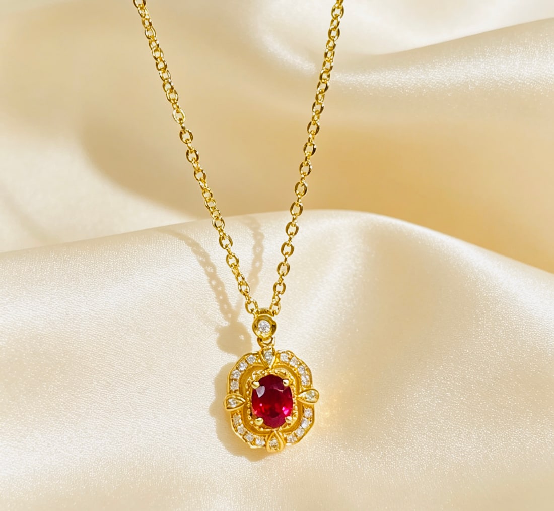 18K Gold Ruby Pendant (1 of 4)