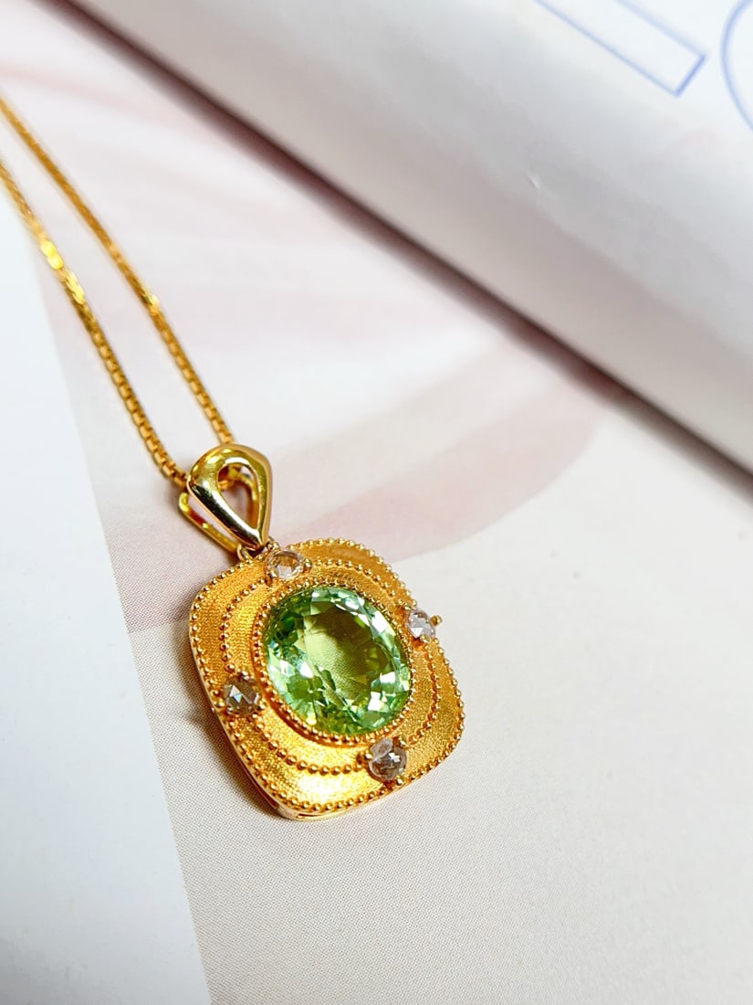 18K Gold Tourmaline Pendant - 3