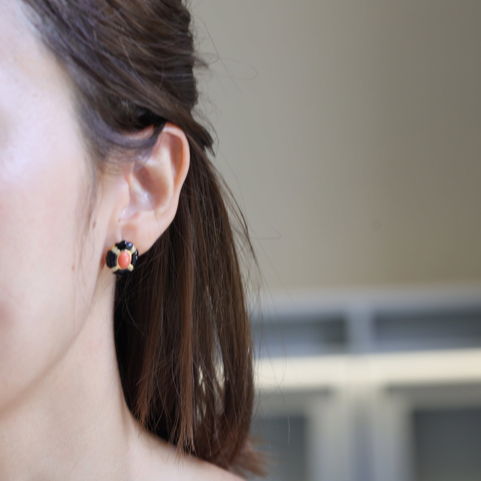 S925 Silver Natural Red Coral Earrings - 4