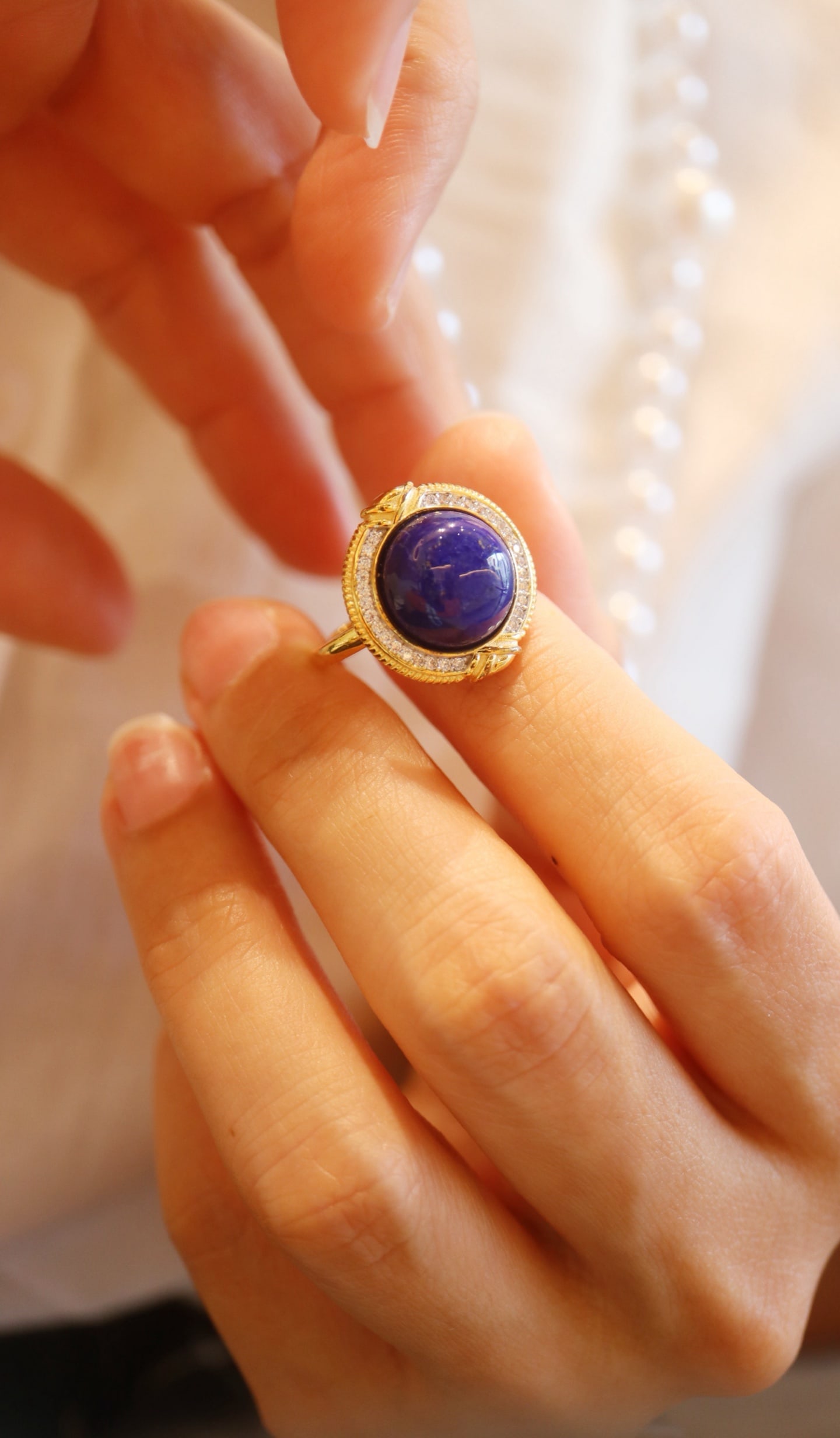 Natural Lapis Lazuli Ring: Title: Natural Lapis Lazuli Ring Description: This ring showcases the depth and mystery of lapis lazuli, perfect for collectors seeking a unique style. The natural texture and color of the lapis lazul