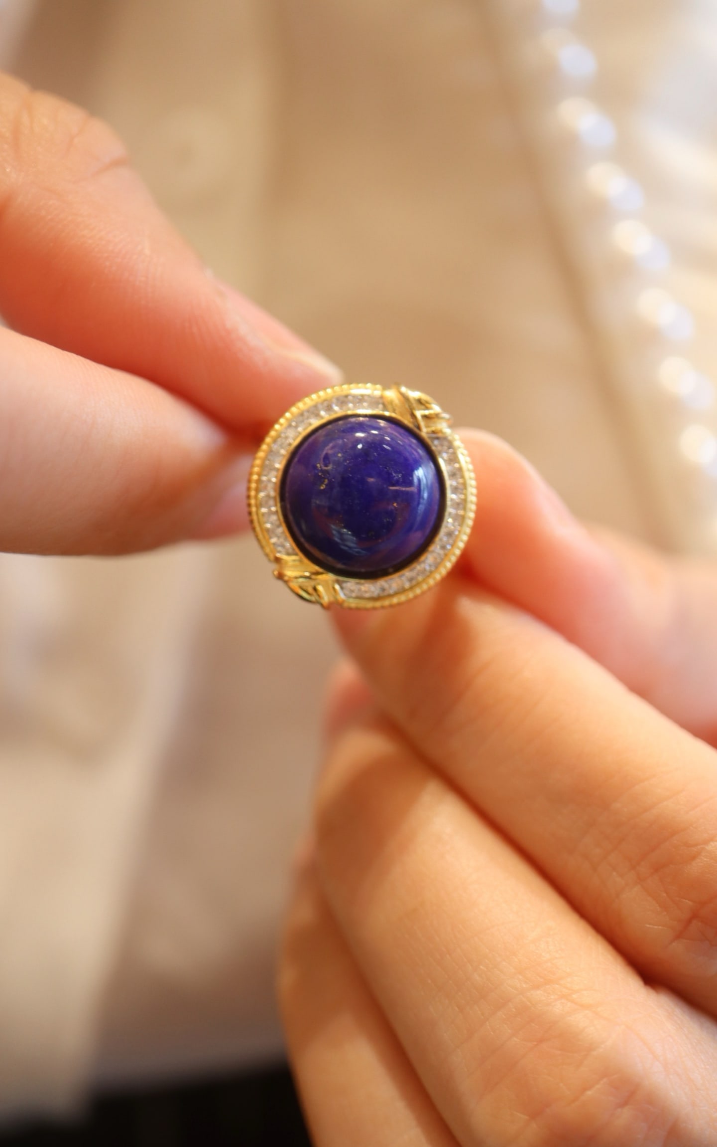 Natural Lapis Lazuli Ring - 4