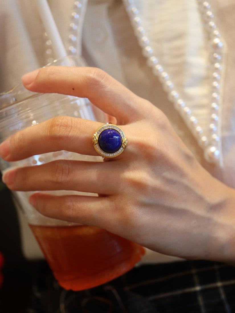 Natural Lapis Lazuli Ring - 7