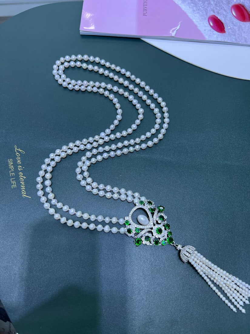 Natural White Pearl Necklace - 4