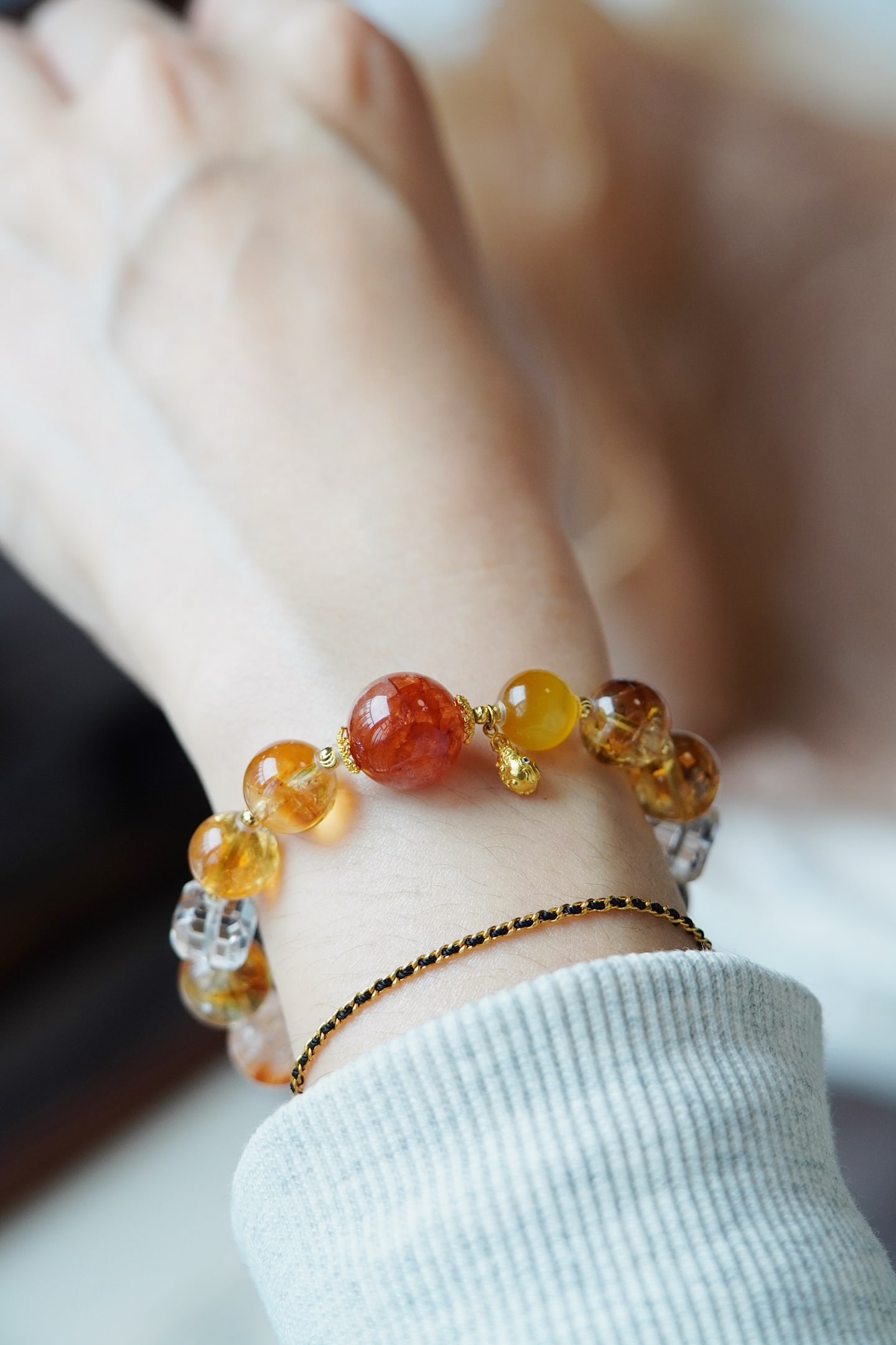 18K Gold Yellow Tower Crystal Bracelet (1 of 5)