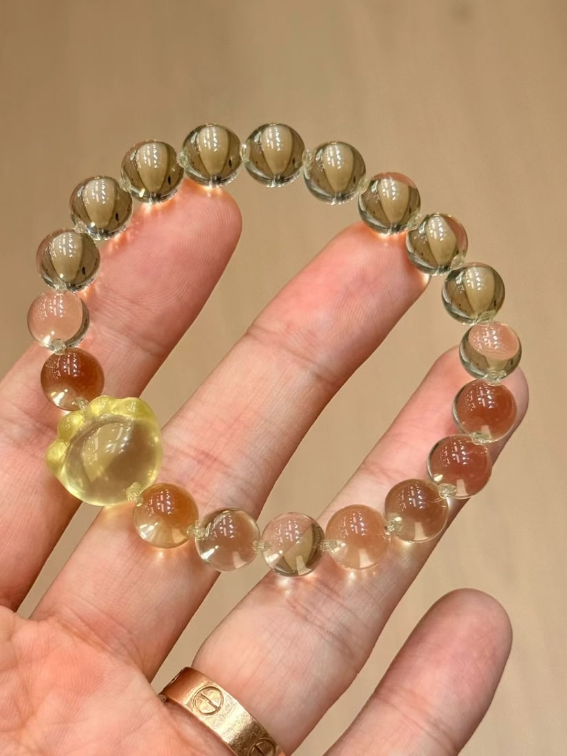 Lemon Yellow Crystal Bracelet - 3