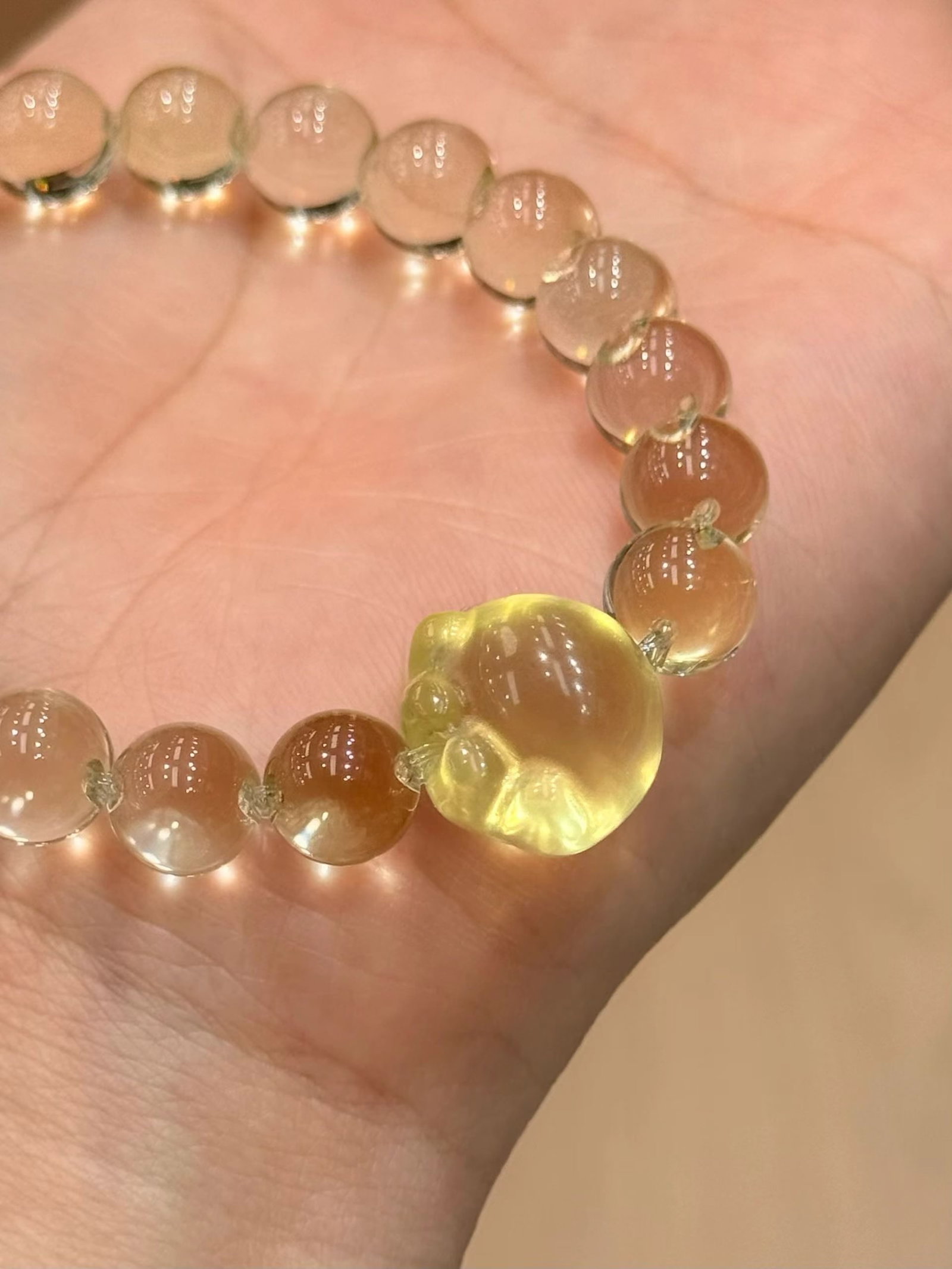 Lemon Yellow Crystal Bracelet - 4