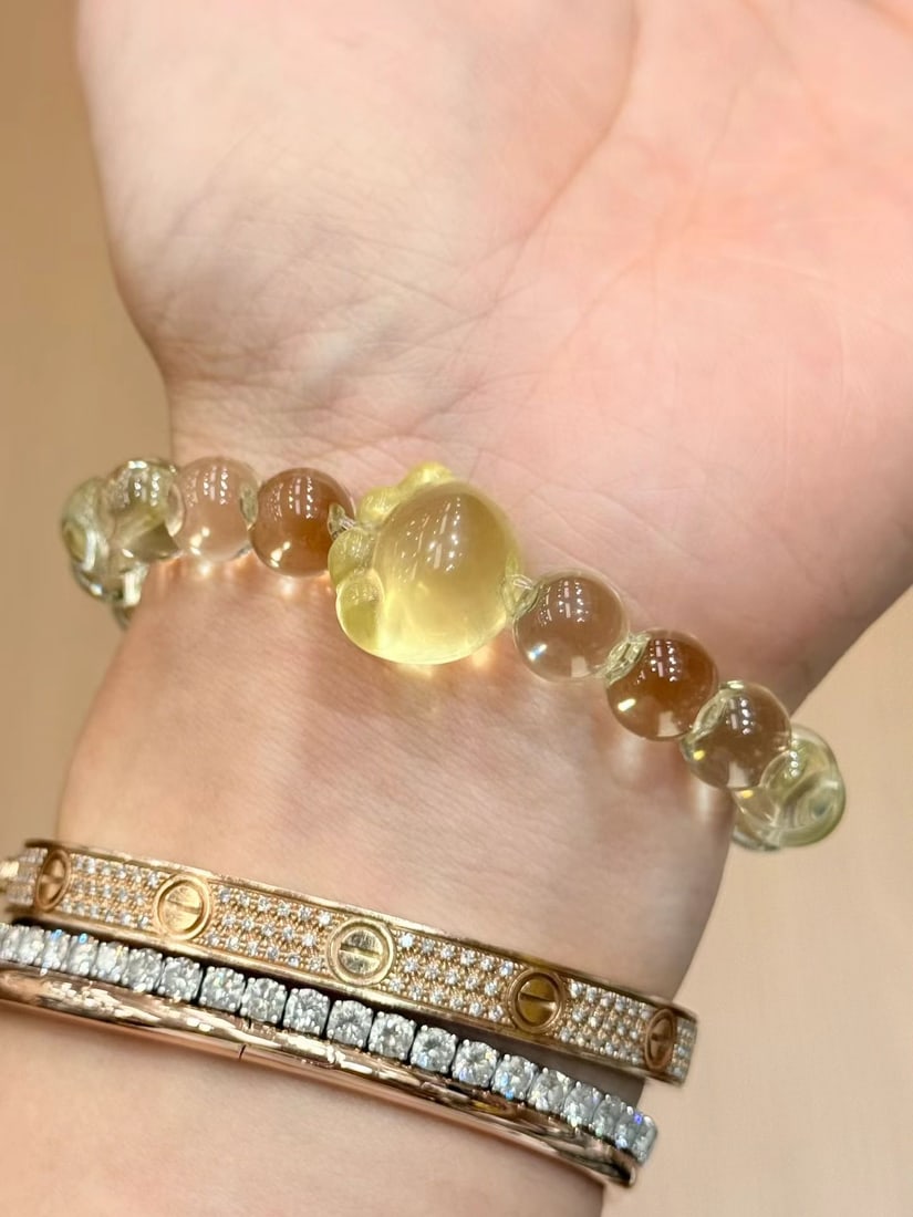 Lemon Yellow Crystal Bracelet - 5