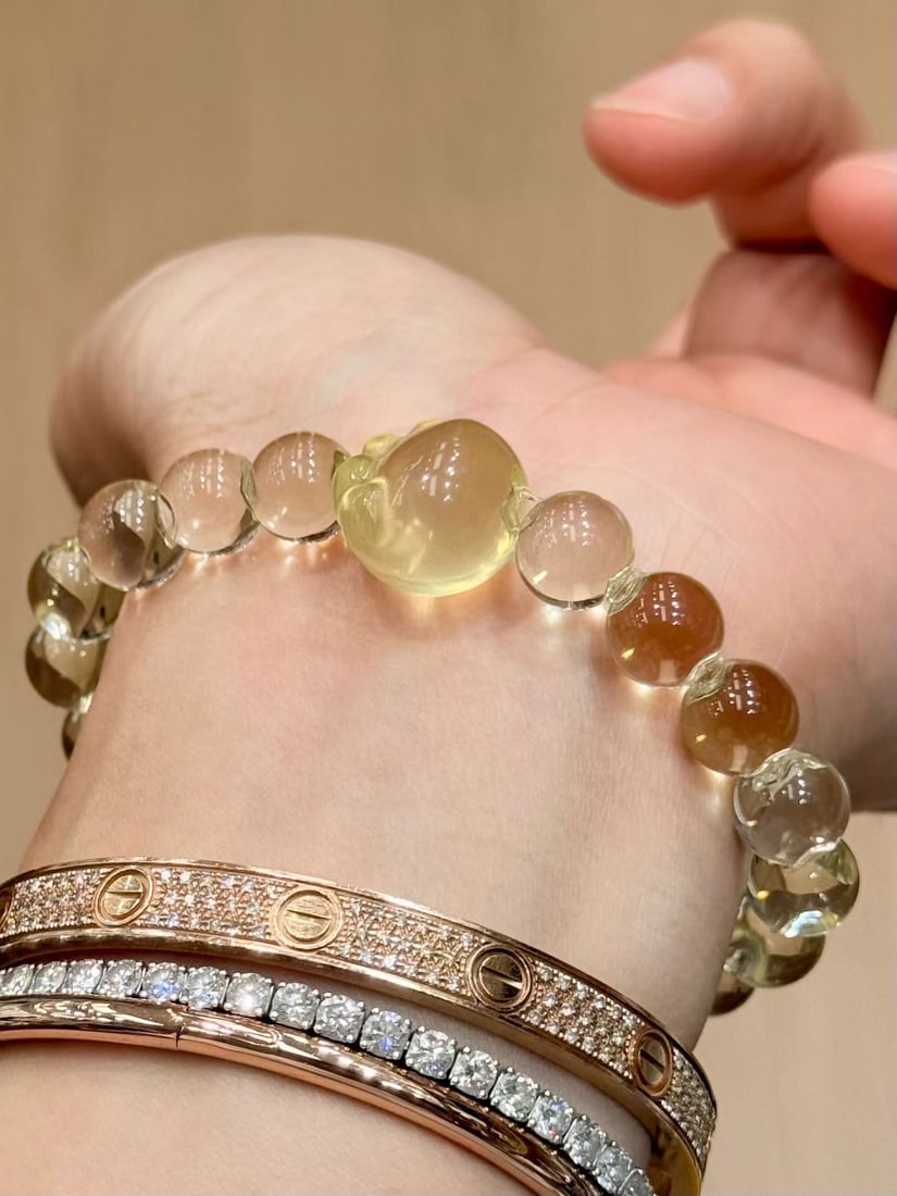 Lemon Yellow Crystal Bracelet - 6