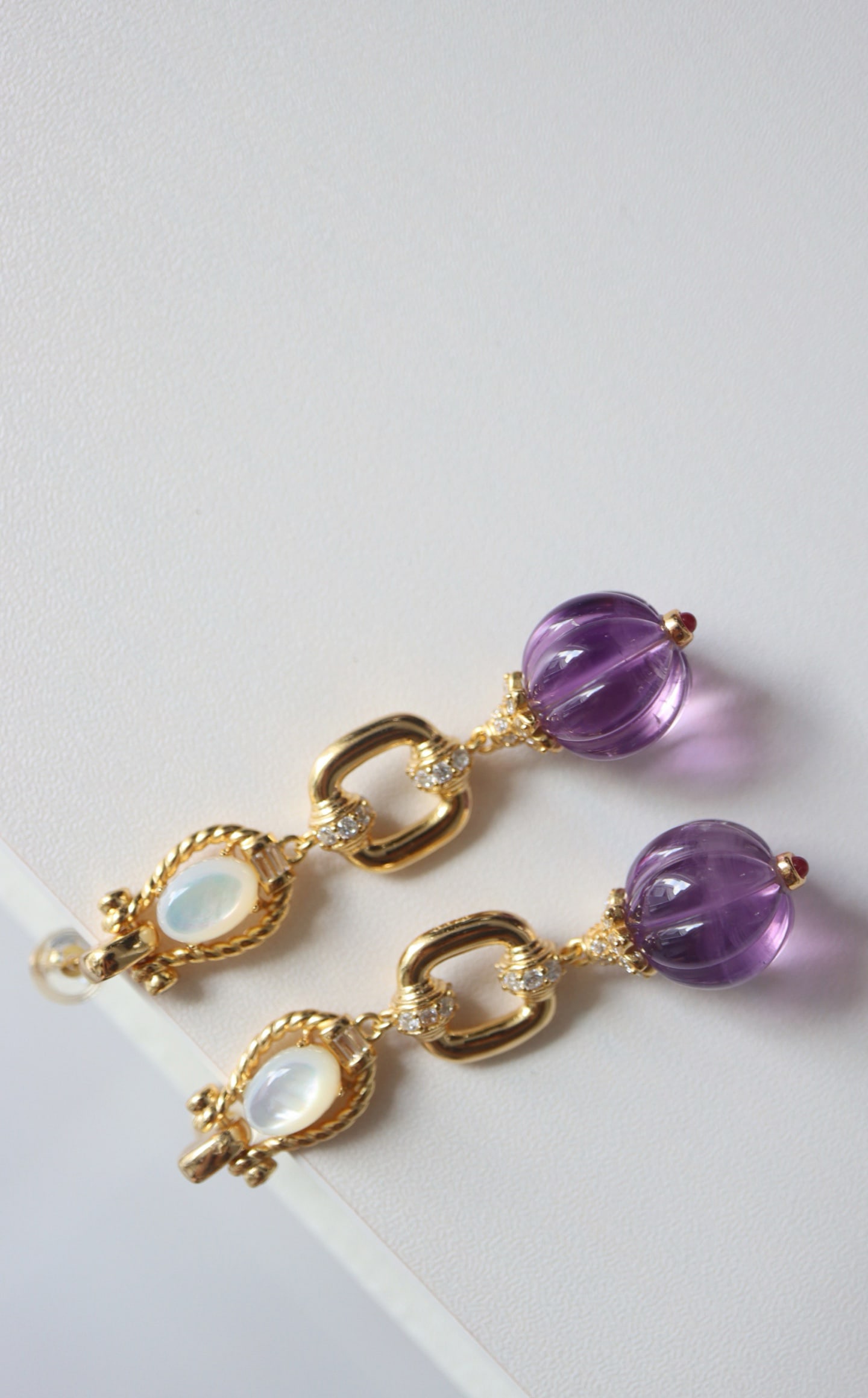 Natural Amethyst Earrings - 2