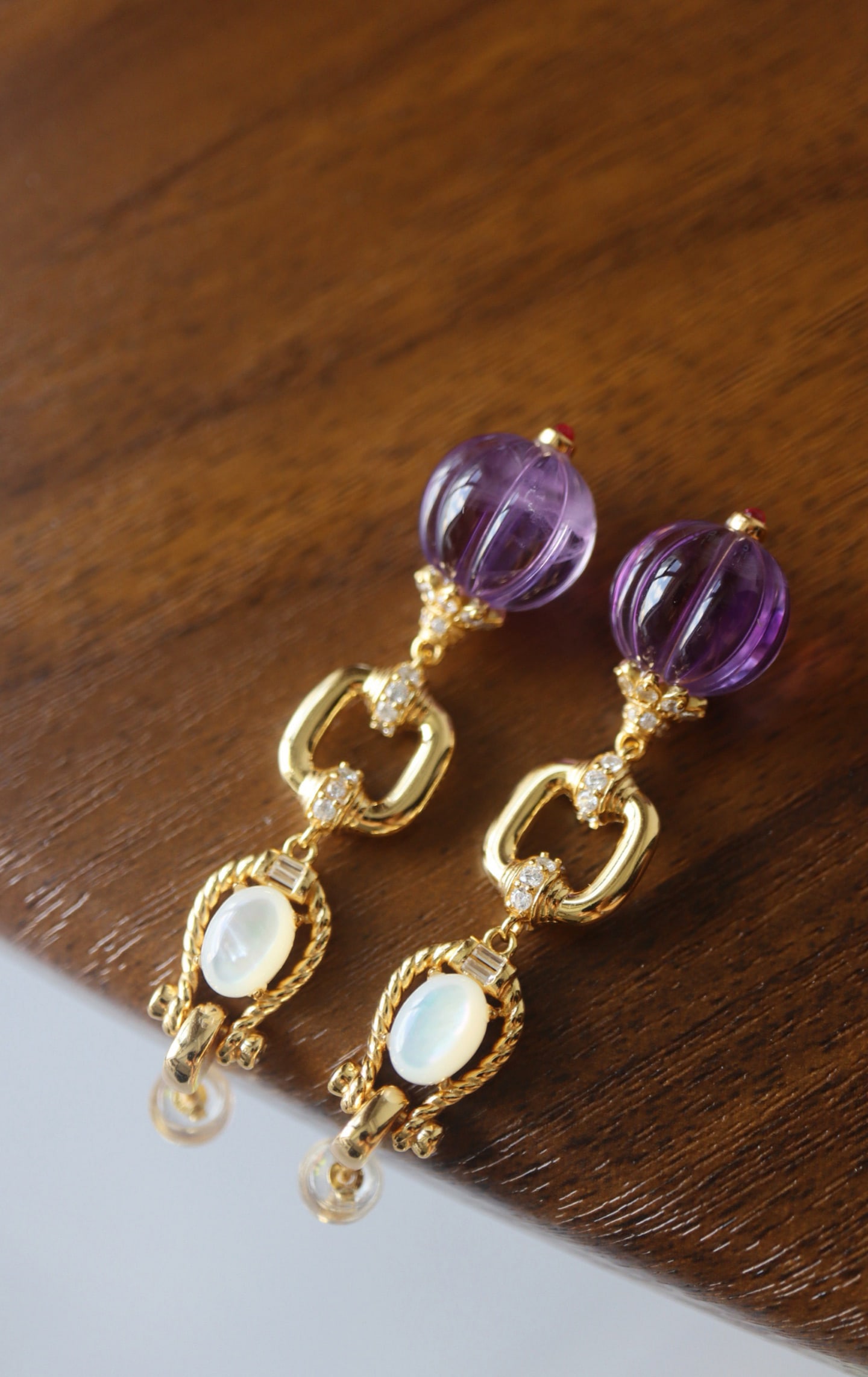Natural Amethyst Earrings - 5