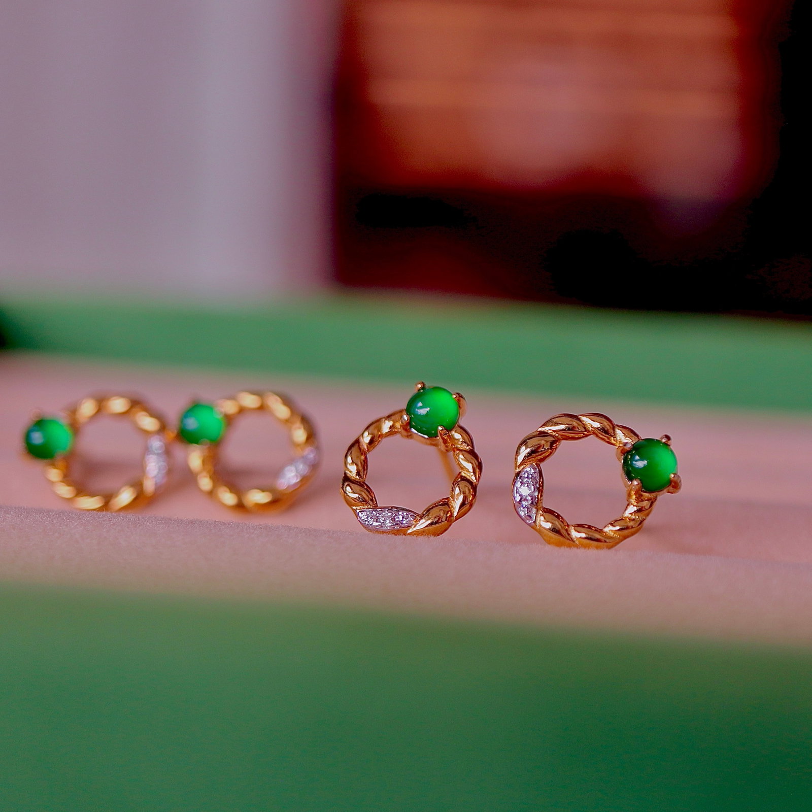 Natural Jade Earrings - 3
