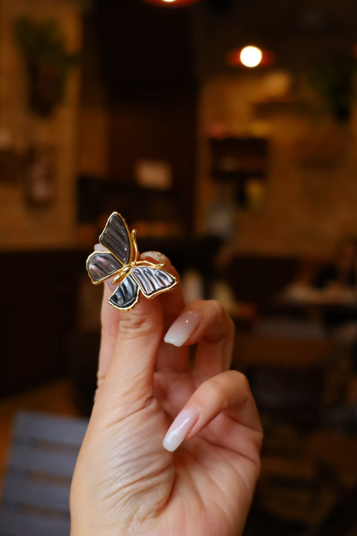 Natural Seawater Tahitian Black-lipped Shell Ring - 4