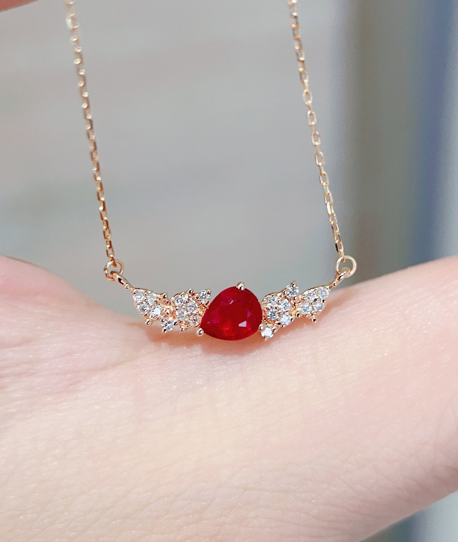 18K Gold Natural Ruby Necklace (1 of 5)