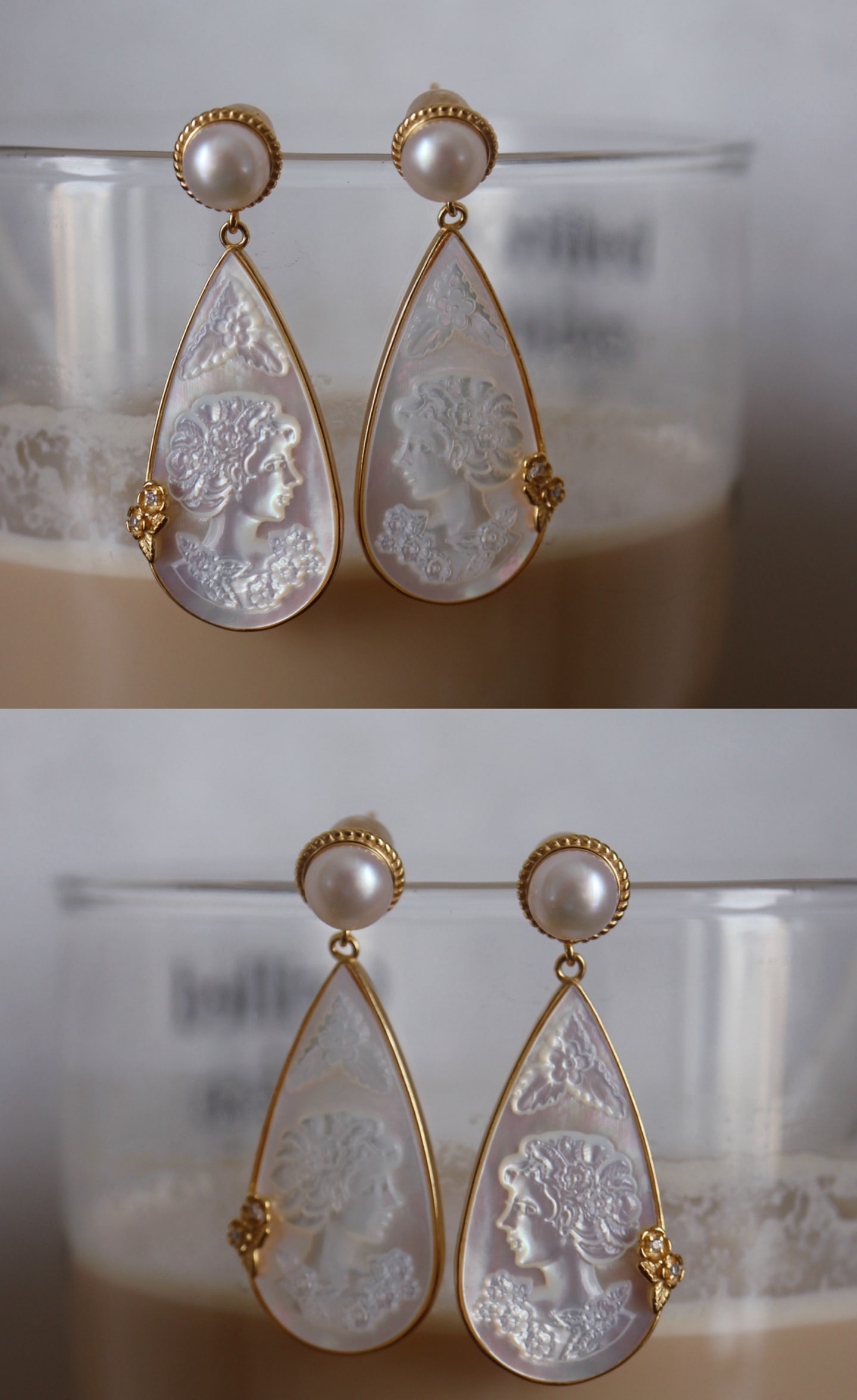Natural White Mother-of-Pearl Earrings - 5