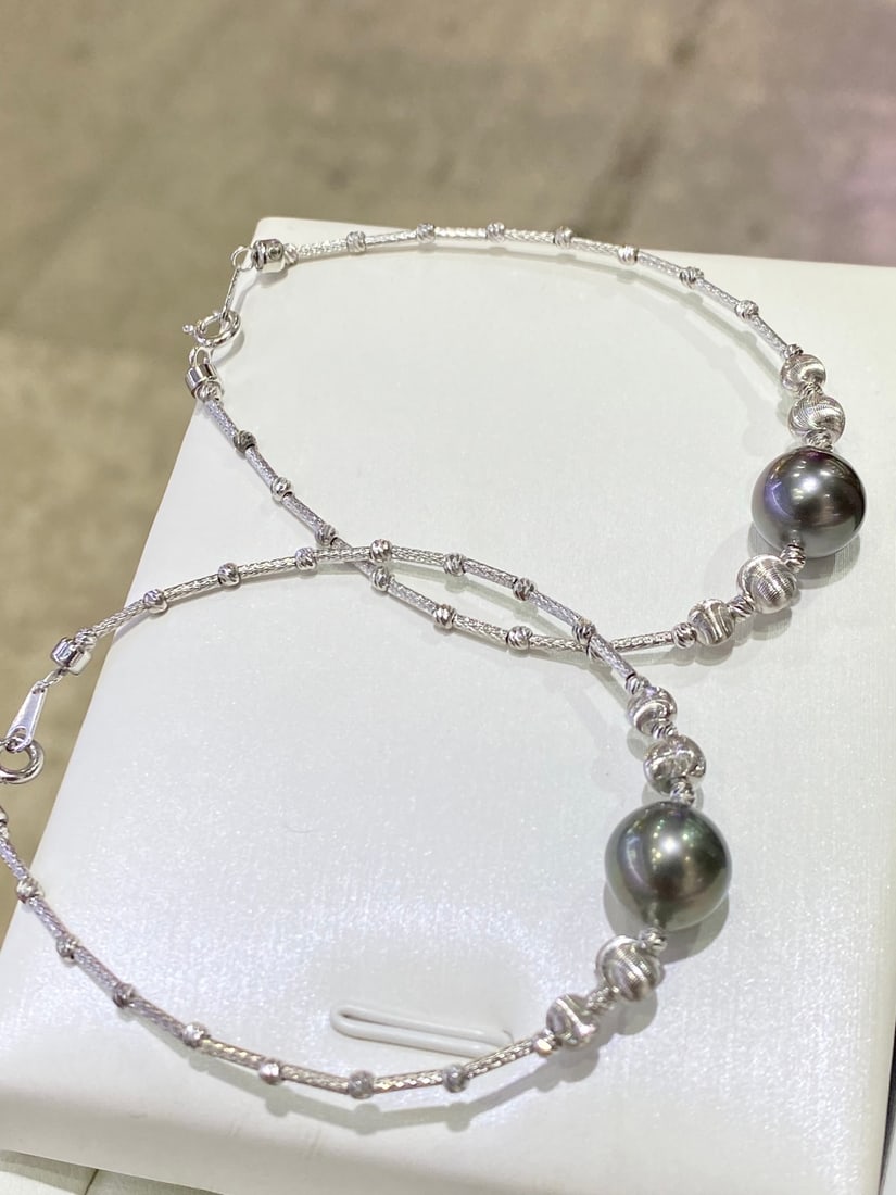 Sterling Silver Tahitian Black Pearl Bracelet - 3