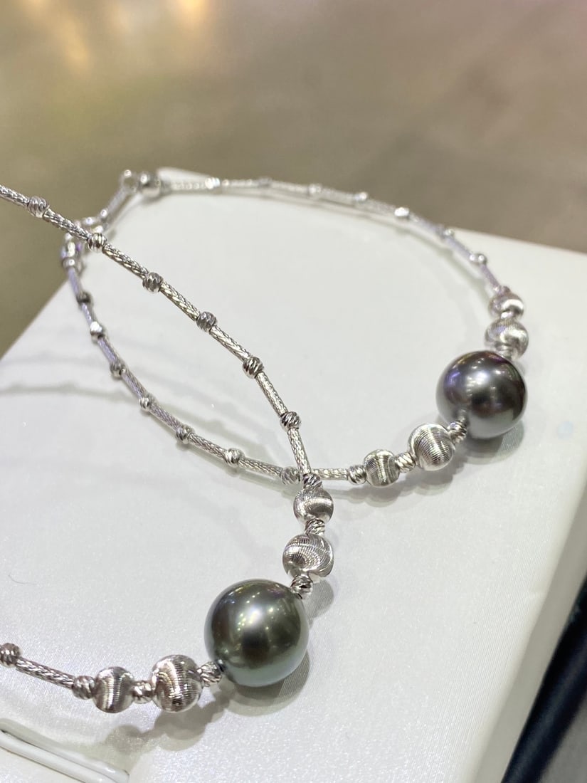 Sterling Silver Tahitian Black Pearl Bracelet - 4