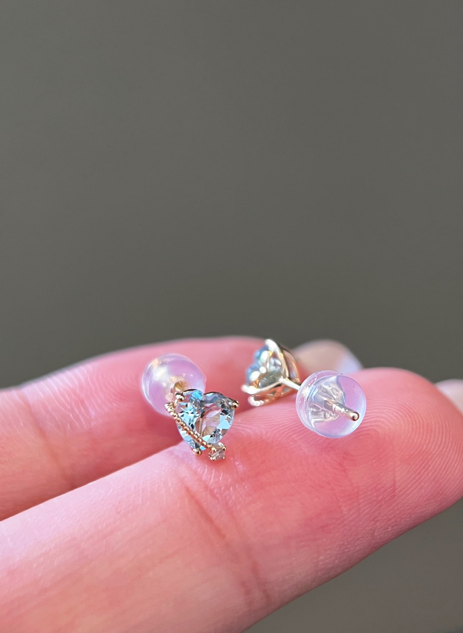 18K Gold Aquamarine Diamond Earrings - 5