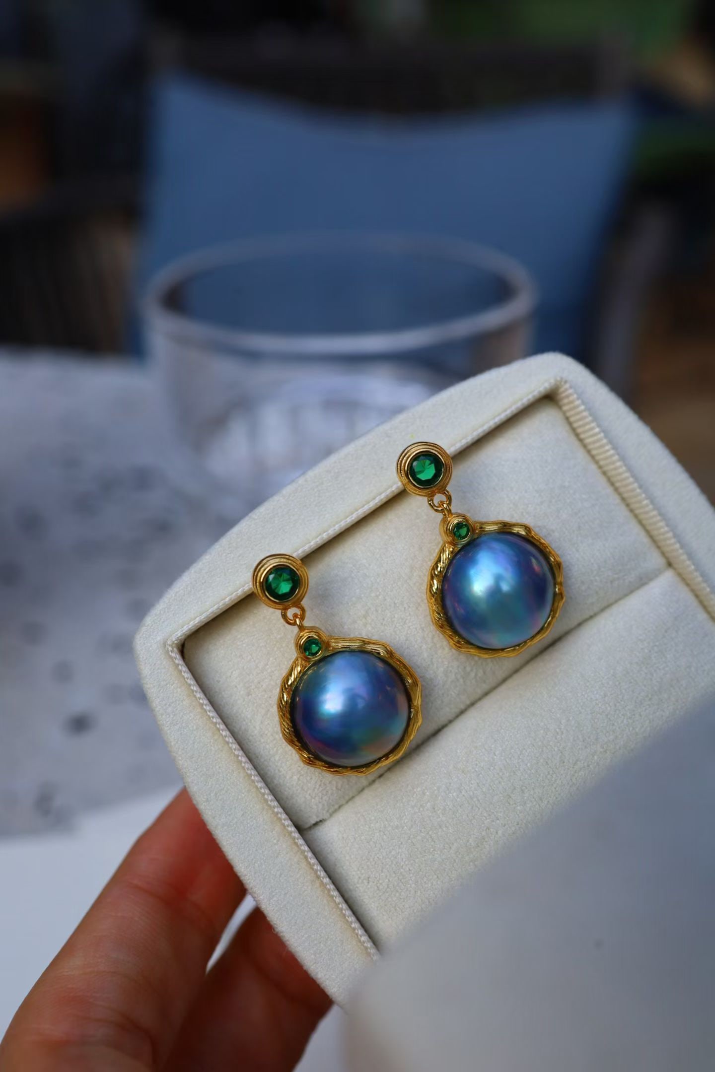 Natural Mabe Pearl Earrings - 2