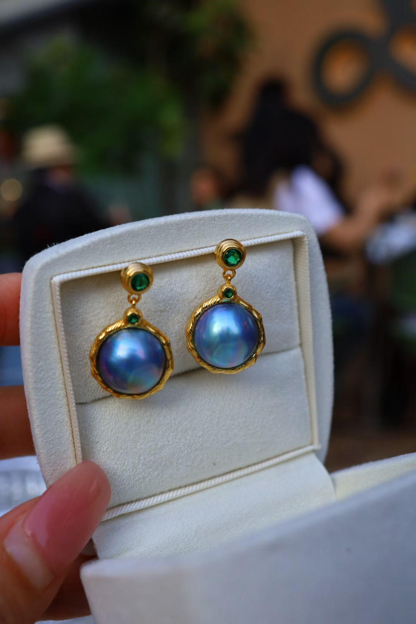 Natural Mabe Pearl Earrings - 6