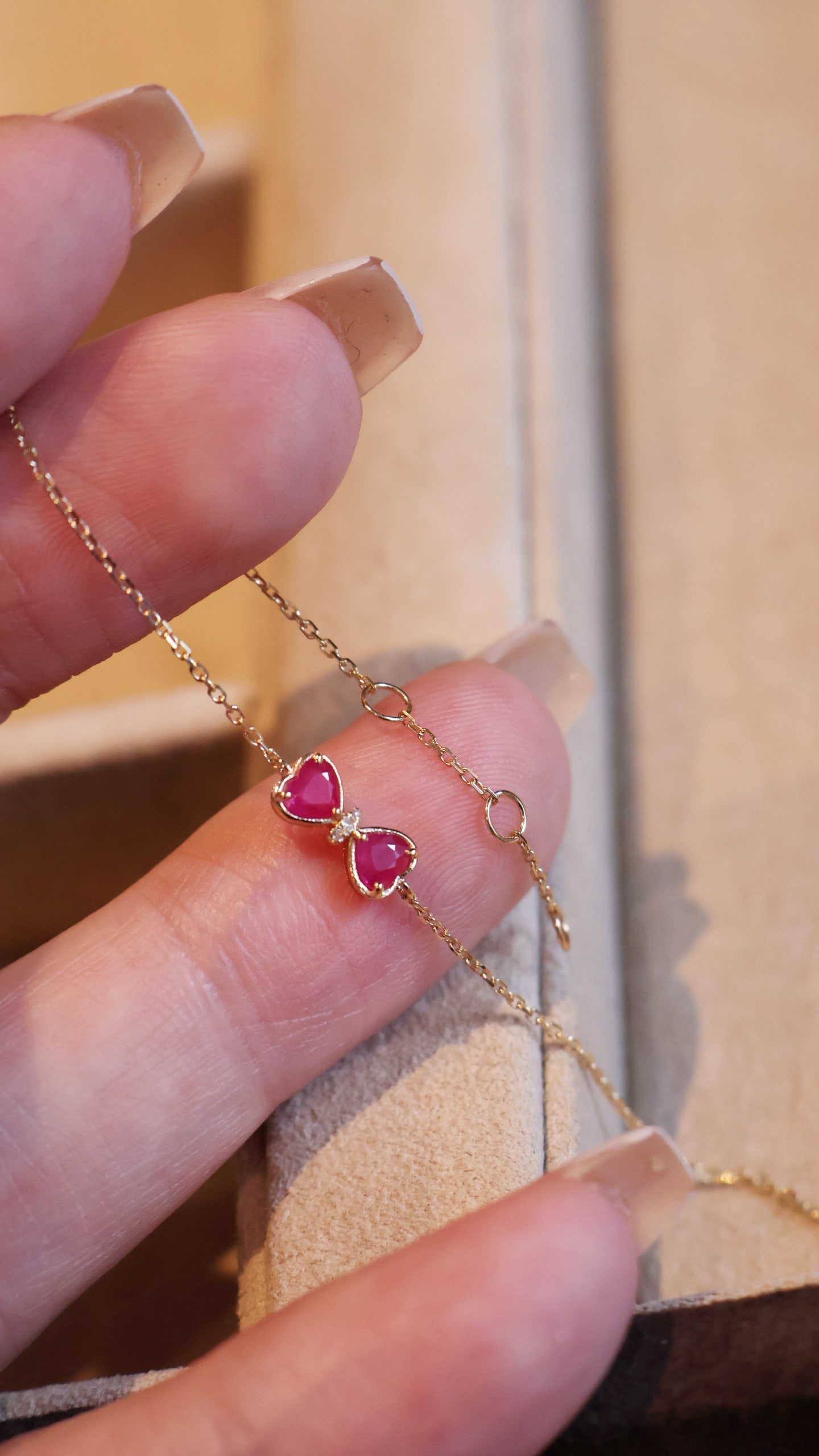 18K Gold Ruby Diamond Bracelet - 2