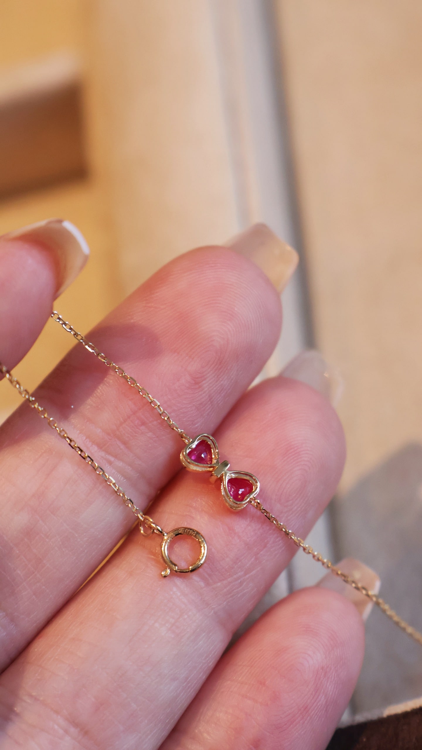 18K Gold Ruby Diamond Bracelet - 3