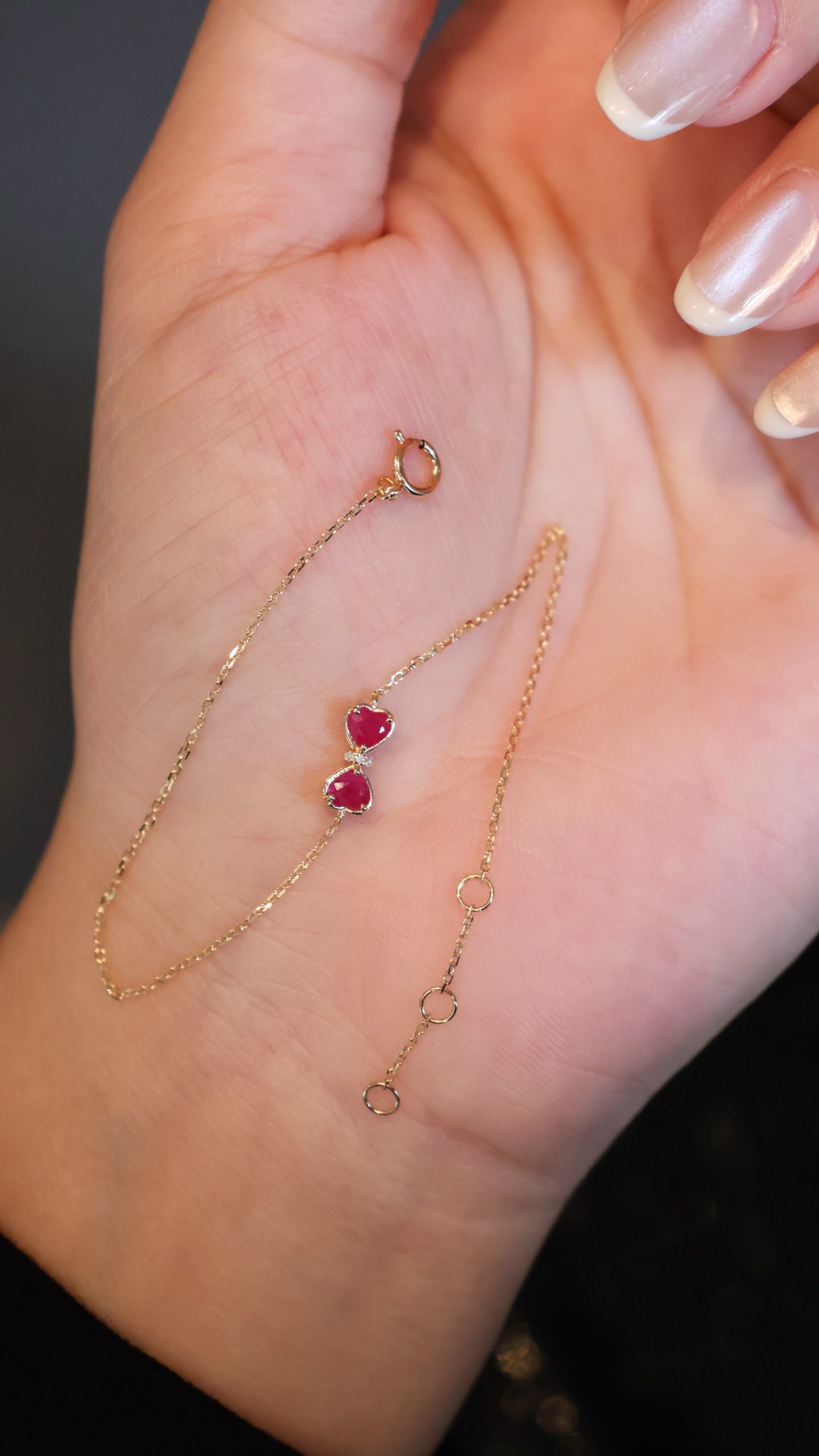 18K Gold Ruby Diamond Bracelet - 5