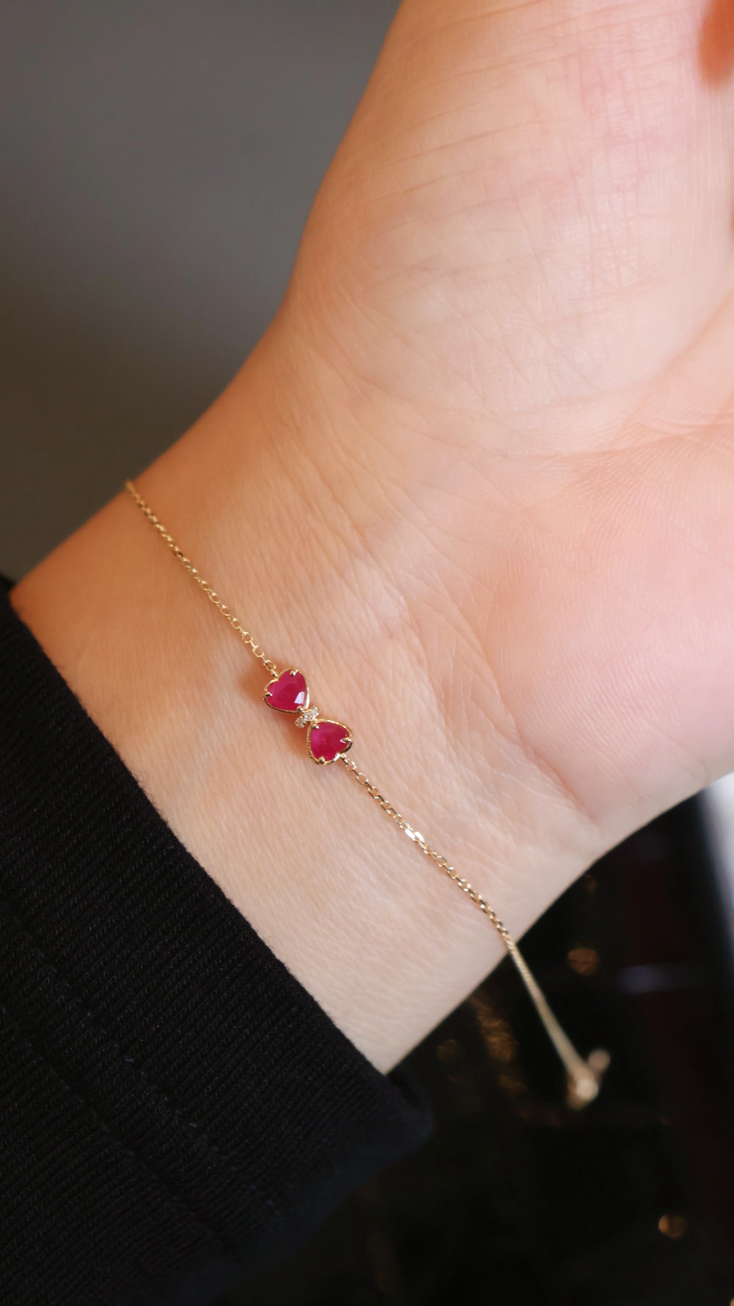 18K Gold Ruby Diamond Bracelet - 6