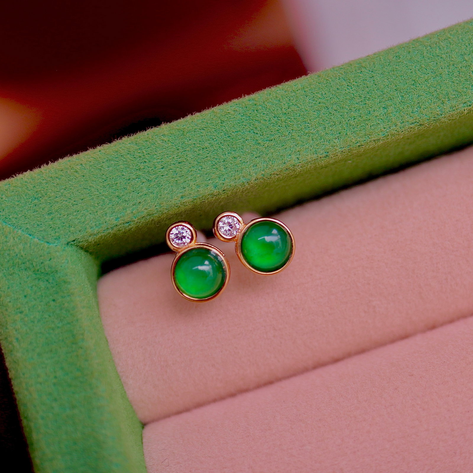 Natural Type A Jadeite Earrings - 2