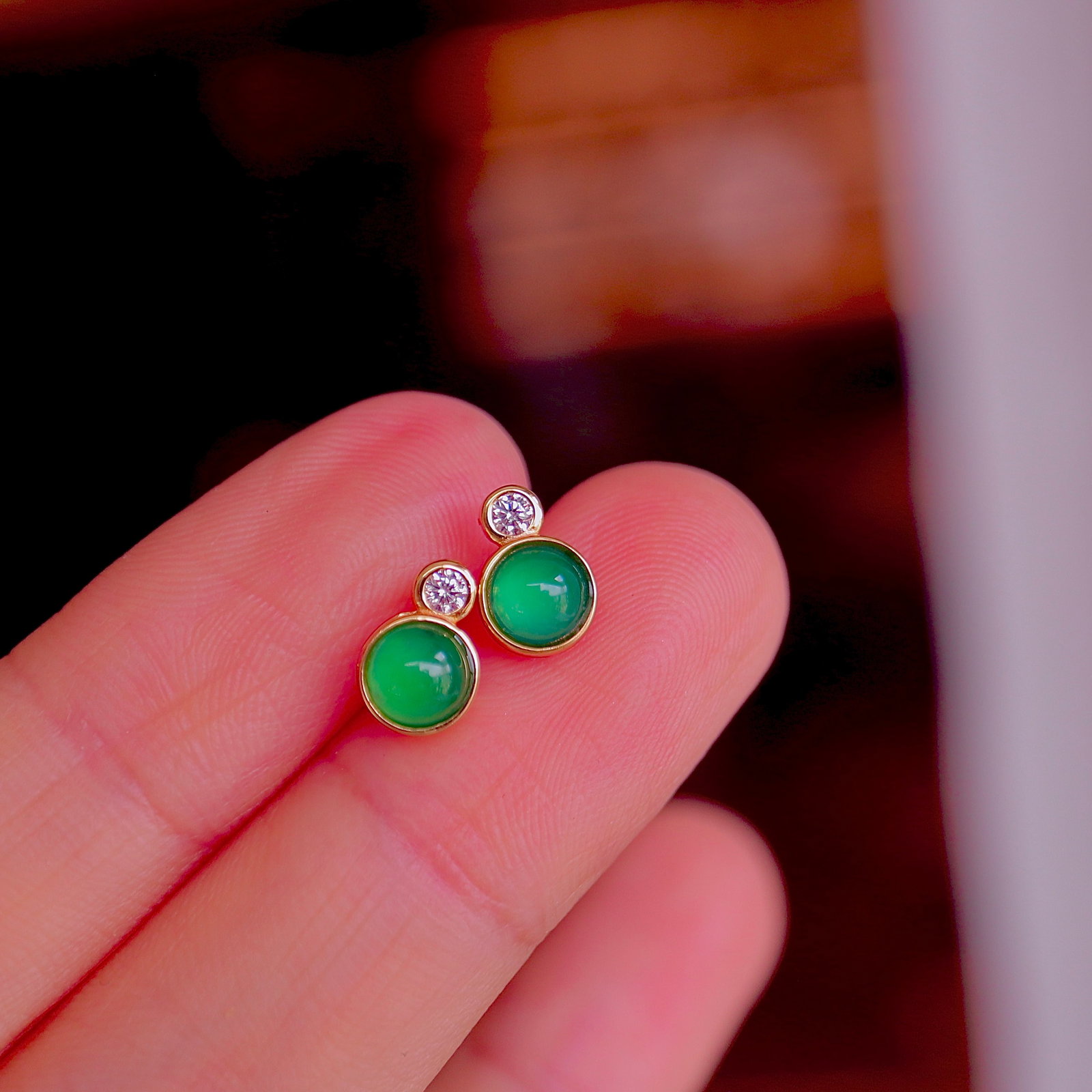 Natural Type A Jadeite Earrings - 5