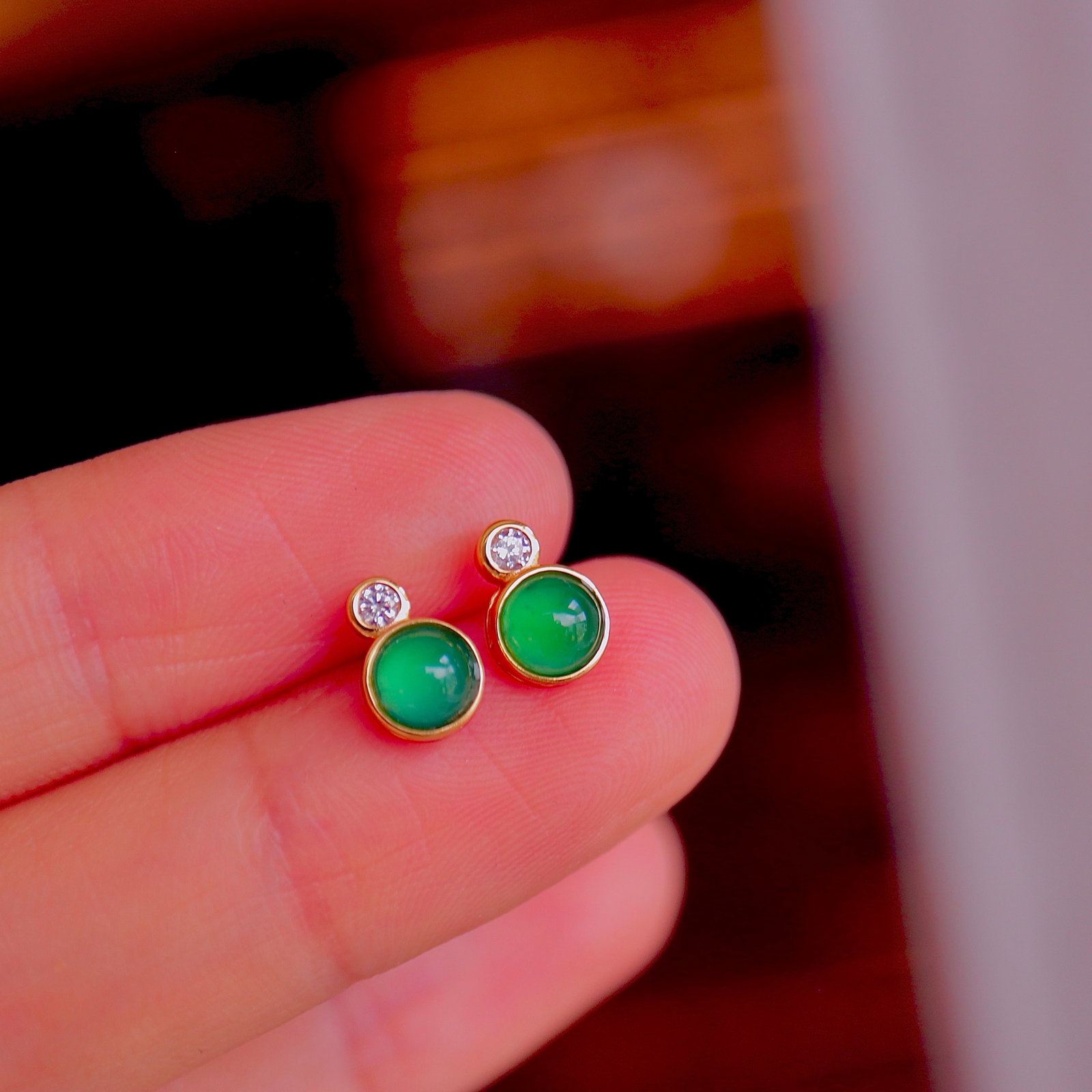 Natural Type A Jadeite Earrings - 6