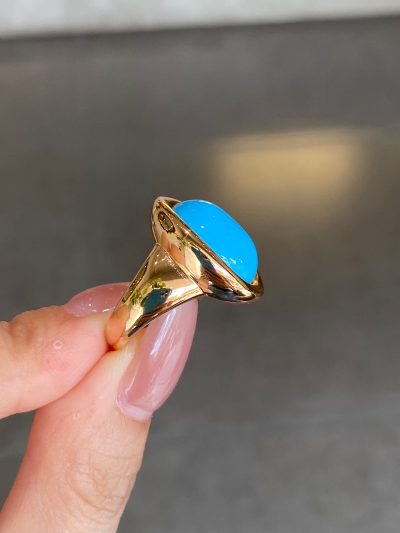 18K Gold Turquoise Ring - 10