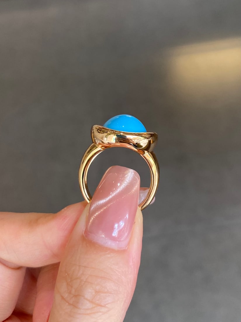 18K Gold Turquoise Ring - 11