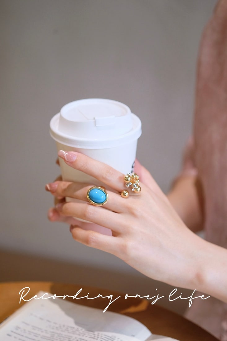 18K Gold Turquoise Ring - 6