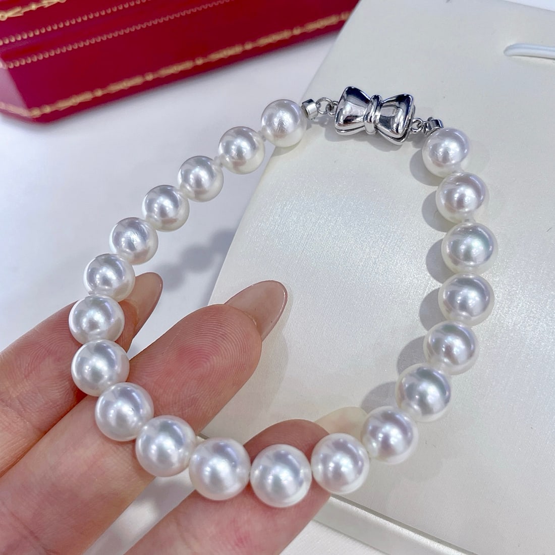 Exquisite Silver Akoya Pearl Bracelet - 2
