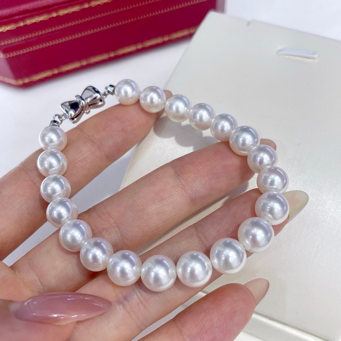 Exquisite Silver Akoya Pearl Bracelet - 3