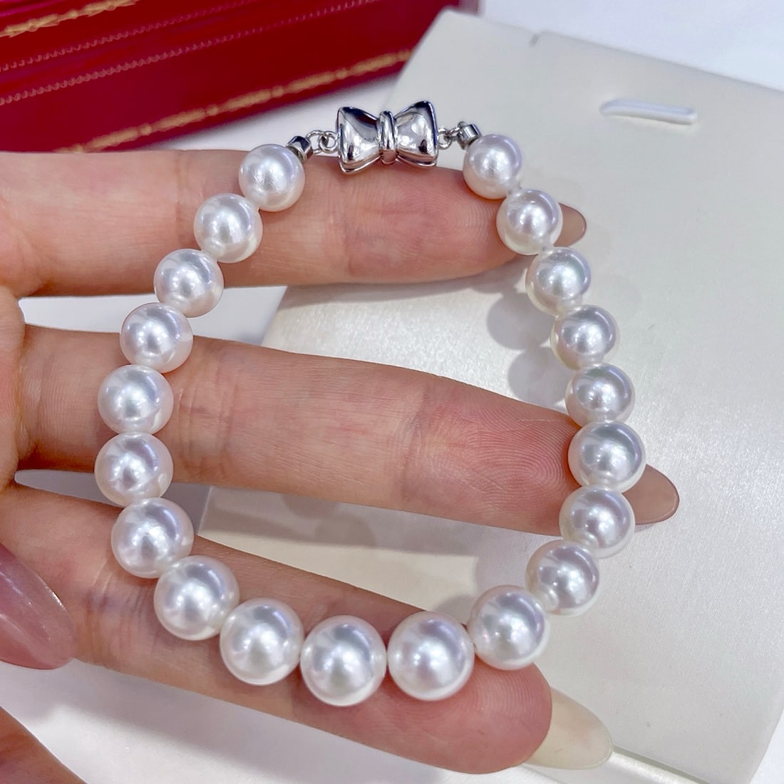 Exquisite Silver Akoya Pearl Bracelet - 4