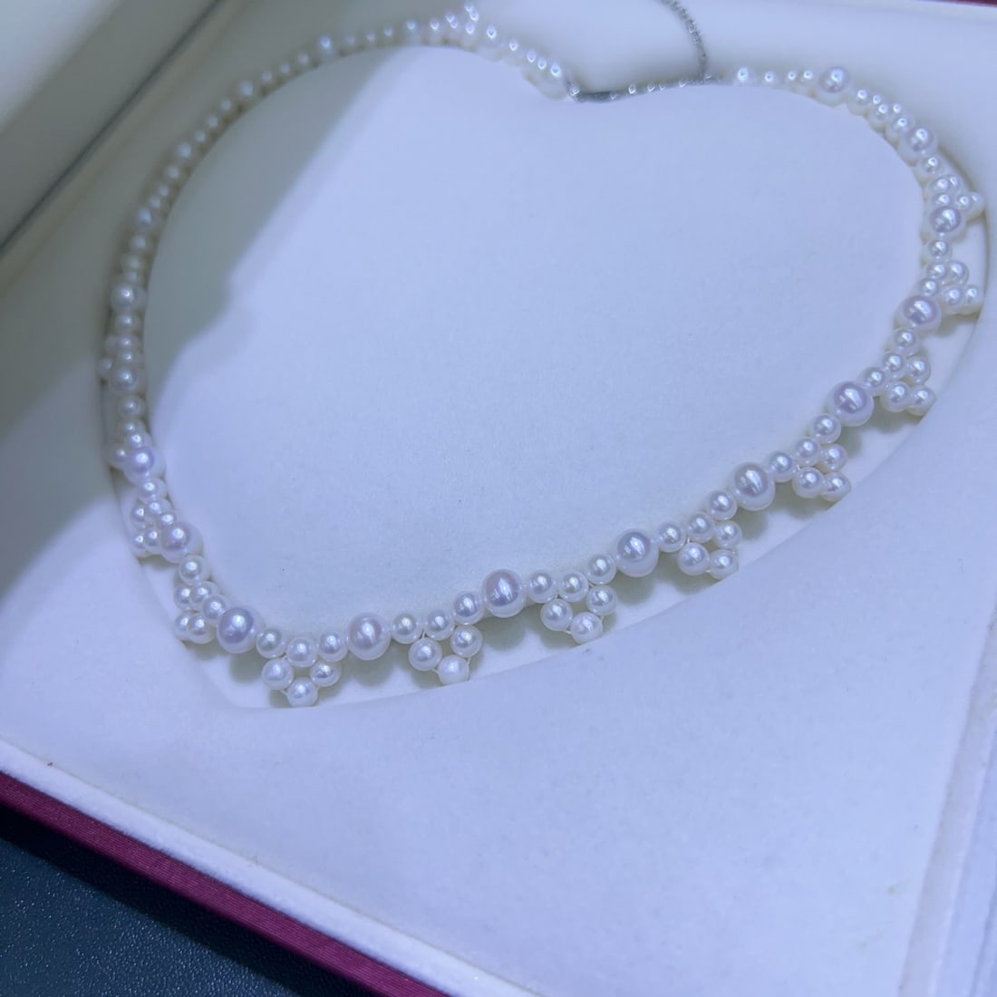 Natural White Pearl Necklace - 4