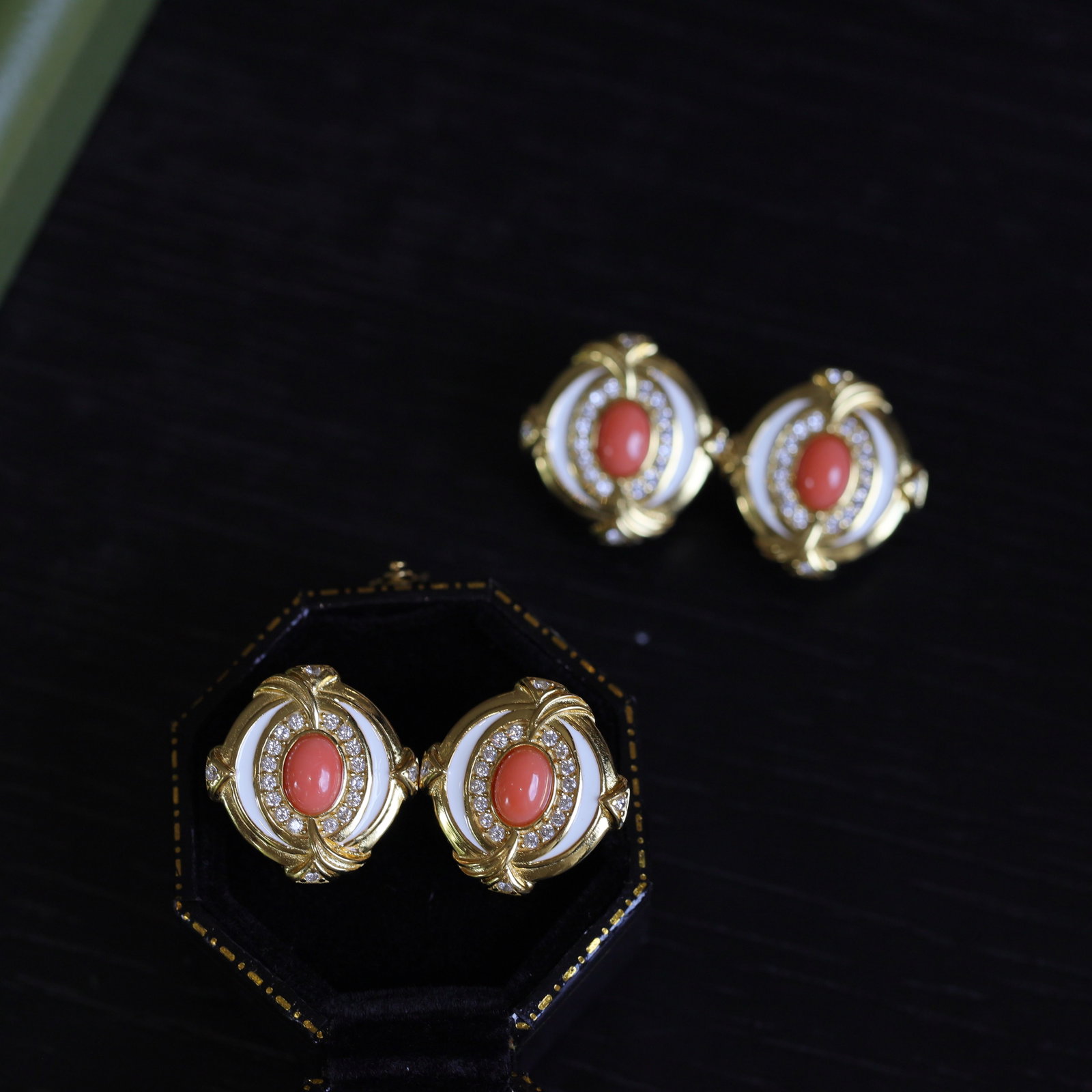 S925 Silver Natural Pink Coral Earrings - 4