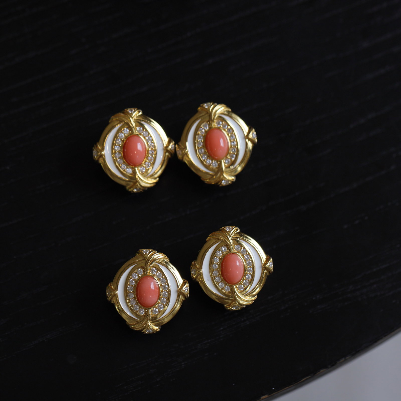 S925 Silver Natural Pink Coral Earrings - 5