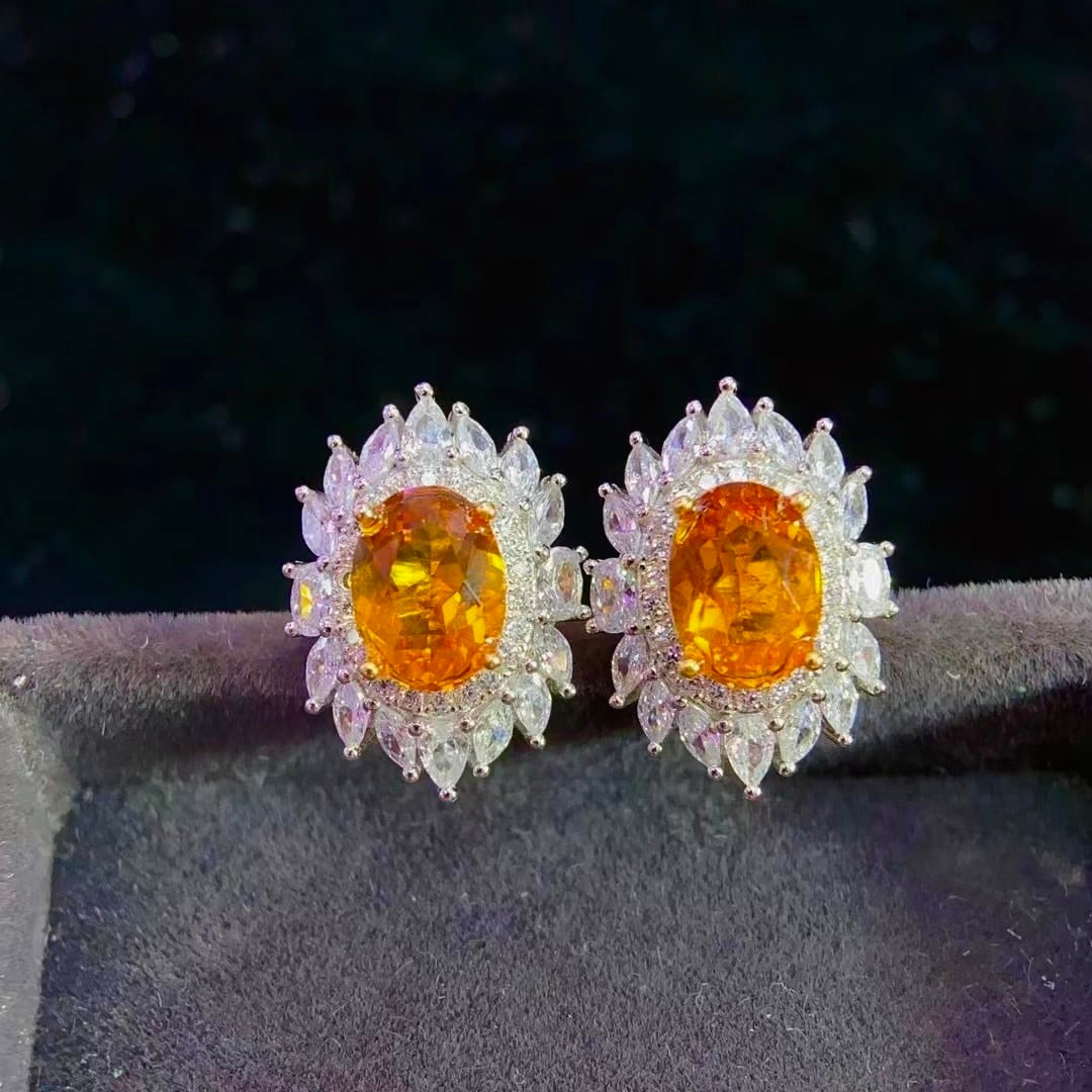 925 Silver Natural Citrine Earrings - 2