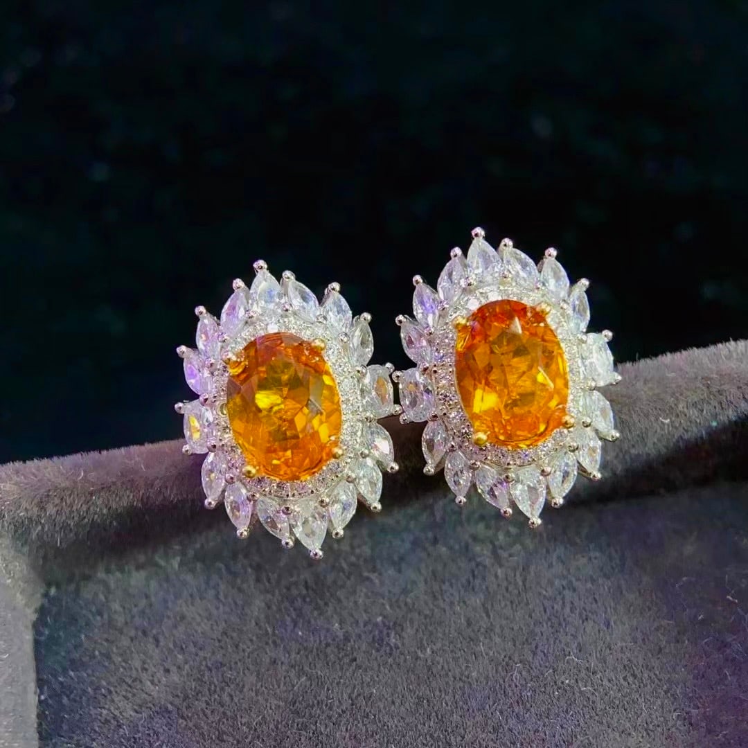 925 Silver Natural Citrine Earrings - 4