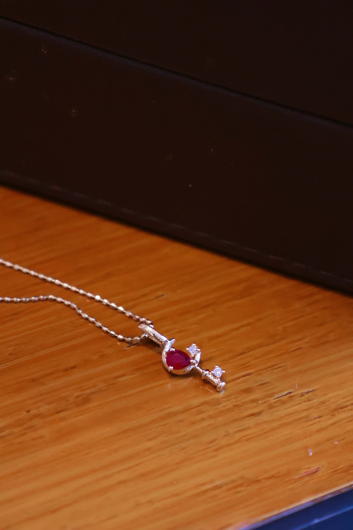 18K Gold Ruby Diamond Pendant - 2