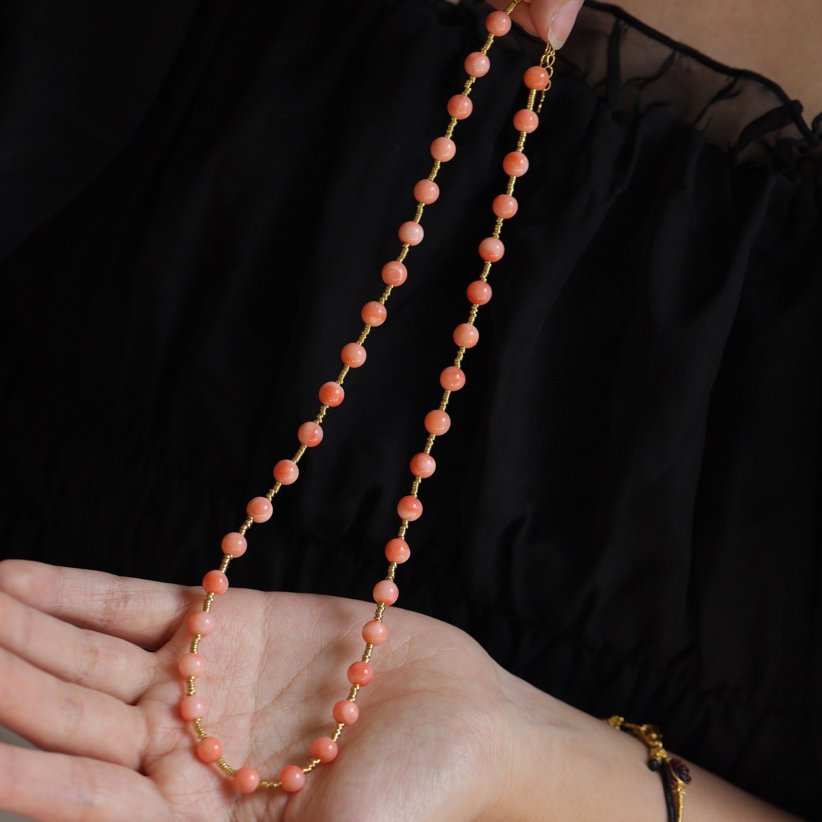 Natural Pink Coral Necklace - 3