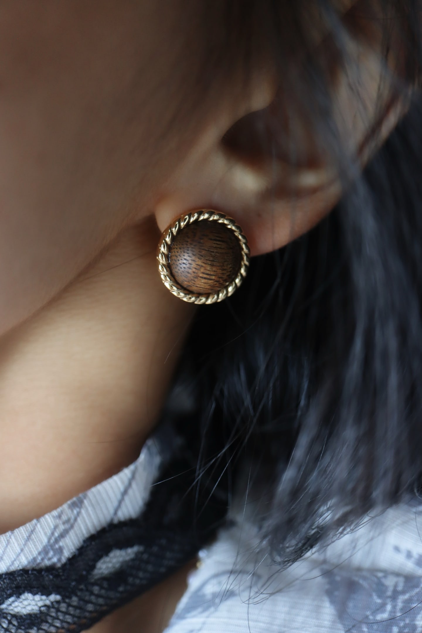 Natural Agarwood Earrings - 2