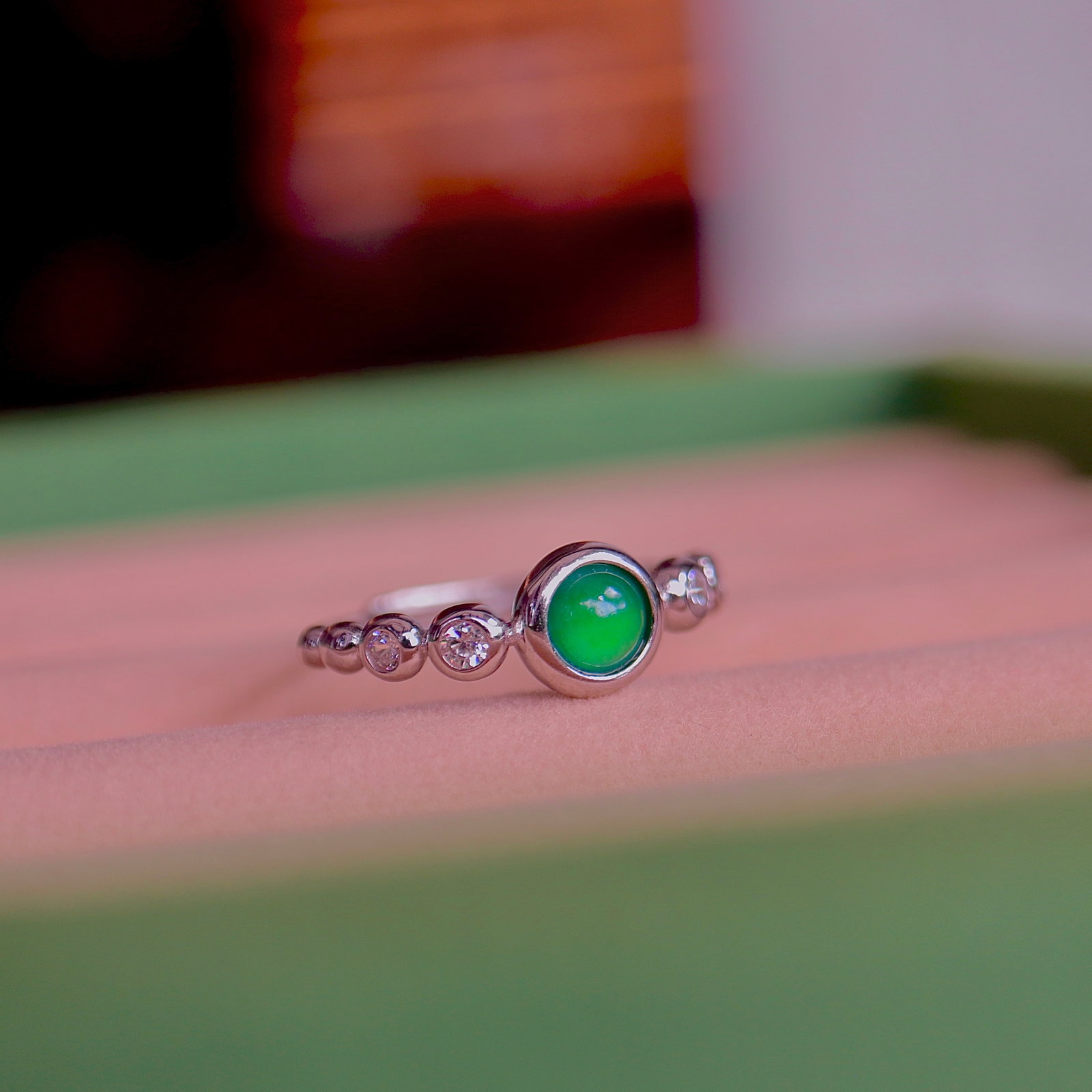 S925 Silver Natural Jadeite Ring - 2