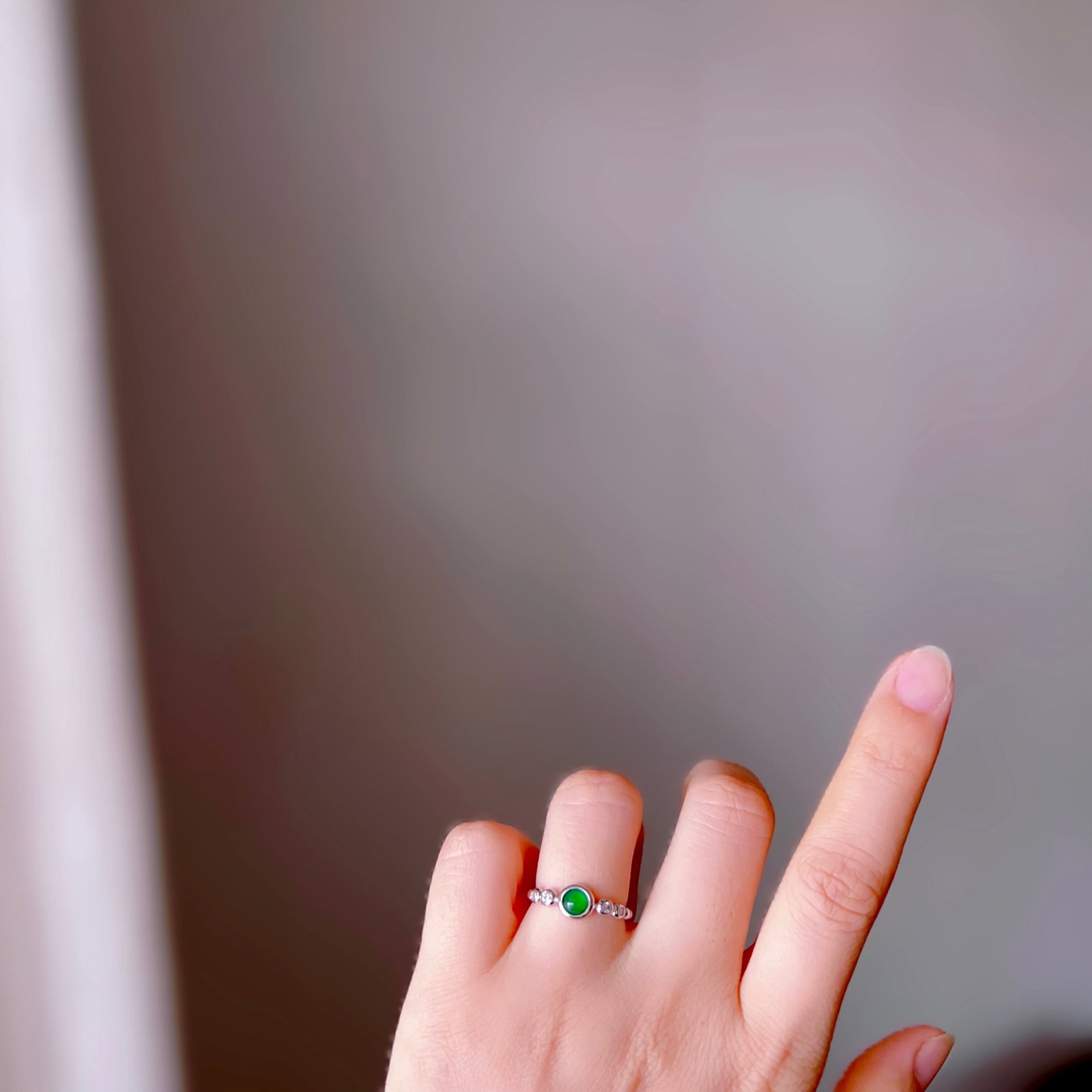 S925 Silver Natural Jadeite Ring - 9