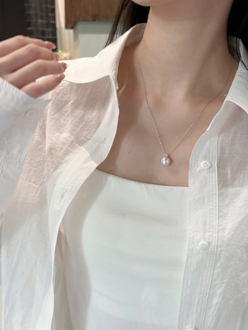 18K Gold Natural Pearl Pendant - 6